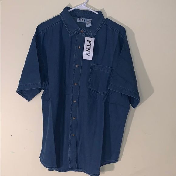 PTNY Tops - PTNY Denim Short Sleeve Button Down